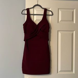 Mini dress maroon form fitting great for many occasions